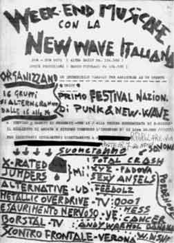 volantino del 1° Festival Punk a Treviso